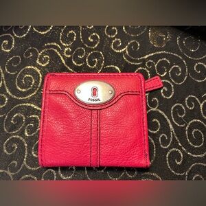 Fossil Hot Pink Leather Wallet